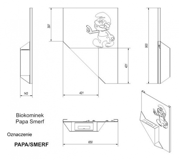 Биокамин Papa Smerf