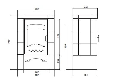 Бавария  изразец Арка коричневая с плитой