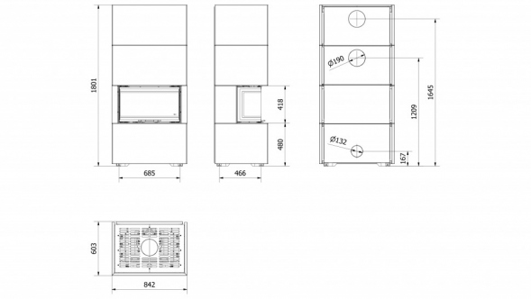 Каминокомплект  Home Easy Box белый с топкой NBC (Home Easy Box белый с топкой NBC черная футеровка)