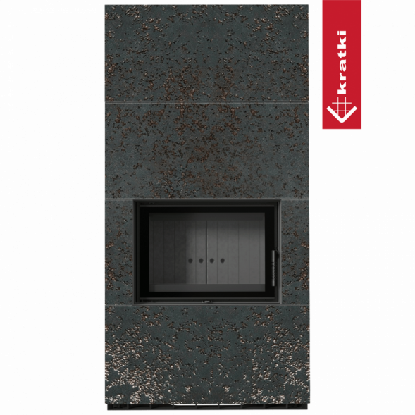 Каминокомплект Kratki PRO FLOKI OXIDE NERO (Чёрная футеровка)